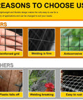 Heavy Duty 17 Gauge Black Vinyl Coated Hardware Cloth 1x48x100Ft, Solid Welded Poultry Fencing Mesh close-up of grid details.