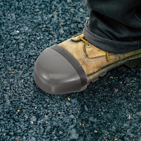 Close-up of a boot with Steel Toe Shoe Covers With Durable Anti Smashed Steel Toe Caps For Boots Universal Fit Easy Slip On