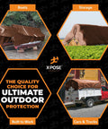 Boats, storage, cars and trucks covered with 5 By 7 Foot Built Tough Brown Poly Tarp Cover 16 Mil Thick All Weather Waterproof Tarpaulin