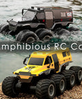 Black and yellow Amphibious RC Car And Boat For Kids Ages 8 To 12 All Terrain Off Road 2 4G Remote Control Truck on water and land