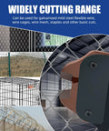 Heavy Duty Air Wire Cutter Knocks Out Up To Six Millimeter Steel Cable And Barbed Wire With Rock Solid Forged Blades cutting wire mesh and fencing.