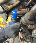 Using Crazy Fast Mini Impact Ratchet Three Eighths Inch Size With Reaction Free Clutch, 700 RPM Max And 55 Ft Lbs Torque on motorcycle