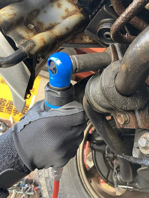 Using Crazy Fast Mini Impact Ratchet Three Eighths Inch Size With Reaction Free Clutch, 700 RPM Max And 55 Ft Lbs Torque on motorcycle