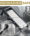 Gramercy adjustable mandoline slicer with stainless steel blade and black housing, angled view in dishwasher