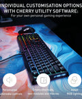 Badass Wired Gaming Keyboard Featuring Rock Solid Aluminum Chassis And Ultra Smooth Mx2A Brown Switches For Next Level Action and glowing RGB backlighting on a colorful mousepad.