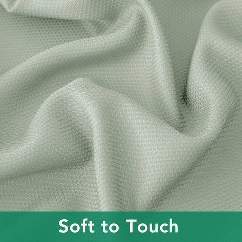 Close-up of sage green fabric texture for 54x54 Inch Sage Square Tablecloth, Linen Like, Water Resistant And Washable