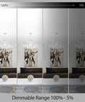4 Pack 4-Inch Gimbal LED Recessed Downlights 2700K-6000K demonstration of dimmable range in a living room setting