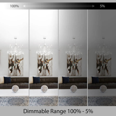 4 Pack 4-Inch Gimbal LED Recessed Downlights 2700K-6000K demonstration of dimmable range in a living room setting