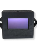 Bass Enthusiast Friendly SPL Meter For Real Time Readouts From 120 to 180 dB Across 10 to 100 Hz With One Point Three Inch OLED Display Fast Response Ideal For Car Audio And Home Theater Bass Junkies, black unit front view
