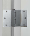 Swing Clear Hinge Satin Chrome 3-1/2 Inch Concealed Screws Ribbed Design Includes Rigid Non-Swivel Staple Hot Rolled Steel Construction