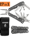 Truss 17 In 1 EDC Pliers Multi Tool with needle nose pliers, knife, sheath, and tools displayed.
