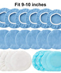20 Piece 9 To 10 Inch Car Polisher Bonnet Pads Microfiber Polishing Pad Covers For Orbital Buffers Pro Grade Kit displayed