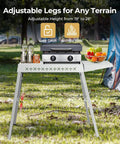 304 Stainless Steel BBQ Grill Table For 20 Inch Tabletop Griddles Adjustable Folding Outdoor Prep Station with griddle outdoors