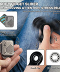 Person using 5 Pcs Fidget Toys Set For Adults with Magnetic Slider and Spinner for desk stress relief and anxiety.