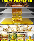 5-layer filtration process demonstrating WantJoin Commercial Deep Fryer Oil Filter Machine 10.5 Gallon Mobile Grease Filtration Unit.