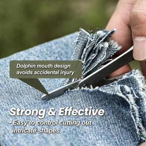 Cutting denim with 17 In 1 Stainless Steel Multitool With Self Locking Pliers And Pocket Knife Nylon Sheath EDC Survival Tool.