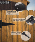 Heavy Duty 12 Inch T Strap Hinges Black For Wooden Fences Yard Doors Barn Doors And Gates Rustproof Two Pack Thick One Eighth Inch Steel