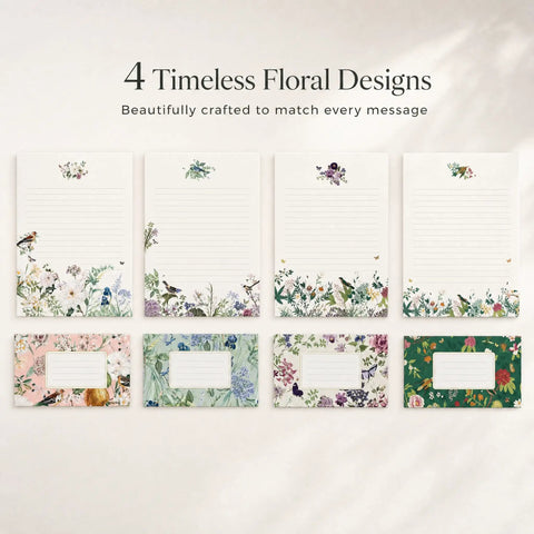 Cute 66-Piece Stationery Kit With Envelopes No-Bleed Lined Paper Floral Designs For Beautiful Handwritten Notes Totally Giftable For Women