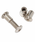 10 Piece M8 Countersunk Hex Socket Cap Bolt And Hex Head Nut Set, Nickel Plated Finish, bolts and nuts on white background