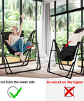 2 In 1 Hammock With Stand For Outdoors Portable Heavy Duty Steel Frame Supports Up To 480 Lbs Easy Setup In Minutes Black Multi Functional Swing Chair