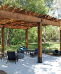 Pergola supported by Two Pack 4x4 Post Base Anchors Solid Steel With Black Powder Coat Heavy Duty Deck Post Brackets For Pergolas Fences Gazebos Mailboxes And Decks Inner Size 3.6x3.6 Inches 13 Gauge Thick Rust Resistant