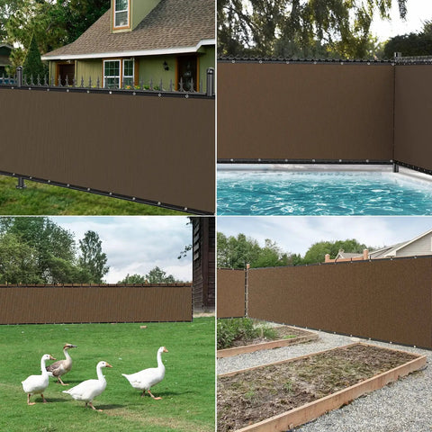 Privacy Fence Screen 6 Foot By 50 Foot Heavy Duty 170GSM HDPE Mesh Delivers 95 Percent Backyard Privacy With Reinforced Edges