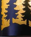 Rustic Tree Sconce Wall Light With Amber Flake Glass showing tree silhouette design close-up