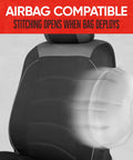Black Cloth Car Seat Covers For Front Seats Premium Bucket Style Fits Cars Trucks SUVs With Removable Headrests Interior Protector Airbag Compatible