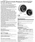 20P 100 Pressure Swichgage With Built In Electrical Limit Switch For Alarm Tripping And System Shutdown Two Inch Dial Diaphragm Actuated Gauge, 20 Series