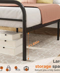 Queen Metal Platform Bed Frame Featuring Trendy Spherical Headboard, Rock Solid Steel Slat Support, Generous Underbed Storage shown with 11.93 inches clearance.