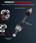 Front Left CV Axle Shaft Assembly For Toyota Corolla 2003-2008 1.8L L4 Automatic, 23/26 spline, 638 mm