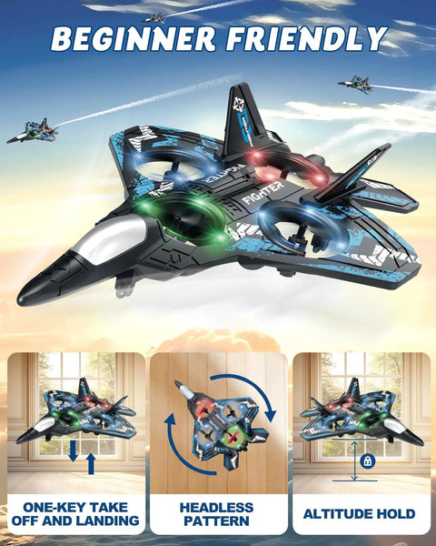 Kids Drone For Remote Control Plane With LED Lights, Easy To Fly Airplane For Boys And Girls displayed with features