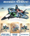 Kids RC Drone For Beginners, Remote Control Airplane With LED Lights, 360 Degree Flips, Gravity Sensing features shown