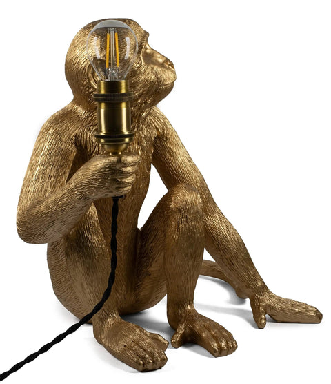 Dope Monkey Desk Lamp Modern Table Light With Resin Sitting Monkey Figurine For Living Room Bedroom Office And Dorm