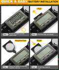 Heavy Duty Digital Protractor And Angle Finder With Bright LCD Screen battery installation steps for woodworking tool