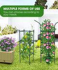 All-in-One Raised Garden Bed Planter Box With Trellis, 71 Inch Self-Watering Tomato Planter and blooming flowers on lawn