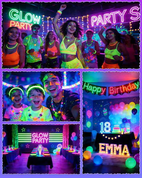 Ultra Bright 42W LED Black Light Bar With Plug In Switch And Five Point Nine Foot Cord at vibrant fluorescent glow party