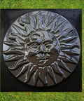 Front view of Sun Moon Garden Stone Stepping Mold For Concrete Diy Pathway Pavers Easy Cement Mold To Create Sun And Moon Stepping Stones