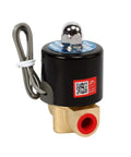 Brass 2 Way Normally Closed Electric Solenoid Valve, Quarter Inch NPT Port, DC 12 Volt, for fluid control in irrigation and piping systems