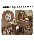 Set of Two Heavy Duty Zinc Alloy Table Buckle Connectors for solid desk splicing in modern dining setting.