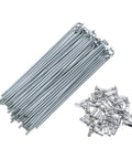 38 Piece 12G Bicycle Spokes Set 135mm Carbon Steel Galvanized Silver Tone Wheel Spokes For Road And Mountain Bikes Replacement Kit