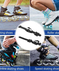 Replacement Inline Skate Straps and Buckles for Men Women Kids Adjustable Roller Skate Strap Kit Durable PE Material shown with skates
