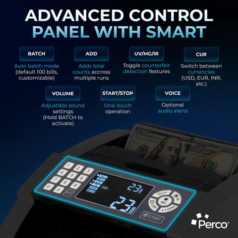 2 In 1 Money Counter And Counterfeit Bill Detector With Voice Alerts Numeric Keypad Digital Display