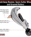 Fast Acting Tubing Cutter 1/4 To 1-5/8 Inch for Copper, Brass, Aluminum and Plastic Tubing with ergonomic XCEL knob