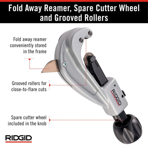 Fast Acting Tubing Cutter 1/4 To 1-5/8 Inch for Copper, Brass, Aluminum and Plastic Tubing with ergonomic XCEL knob