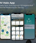 RV Halo App interface on smartphones for RV Halo Sensor Pack With Bluetooth Multi Sensor Kit For Real Time RV Monitoring