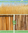 Reed Fence Roll Privacy Screen For Garden Balcony And Patio Outdoor Space Brown 4 Feet By 16.4 Feet Natural Bamboo Like Reed Fencing No Chemical Smell Woven Cotton Threads Easy Install And Durable One Layer Privacy Barrier comparison of selected and unselected reeds