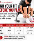 Guide for sizing Low Profile Lace Free Phantom Ankle Brace For Men Basketball And More with size chart and measuring instructions.