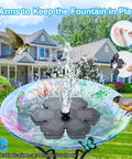 Snowflake Style Solar Fountain With LED Lights 3.5W Solar Power 2000mAh Battery 7 Nozzles for Hummingbird Garden Pool Pond