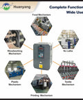 Variable Frequency Drive For Motor Speed Control And 3 Phase Conversion, 220V AC Input Output shown with various mechanism uses